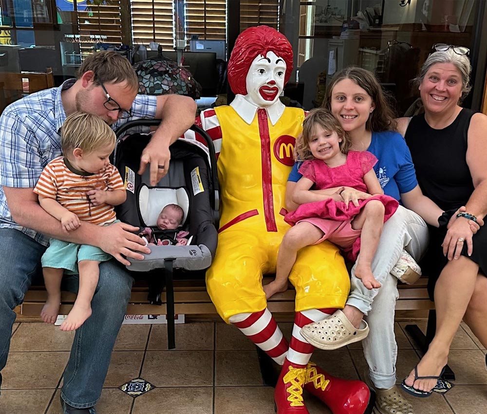 Family with Ronald McDonald